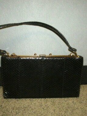 VTG Lapatti Exclusive Black Snakeskin Handbag
